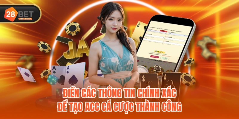 Điền các thông tin chính xác để tạo acc cá cược thành công