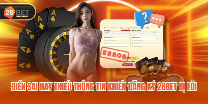 Điền sai hay thiếu thông tin khiến đăng ký 28BET bị lỗi