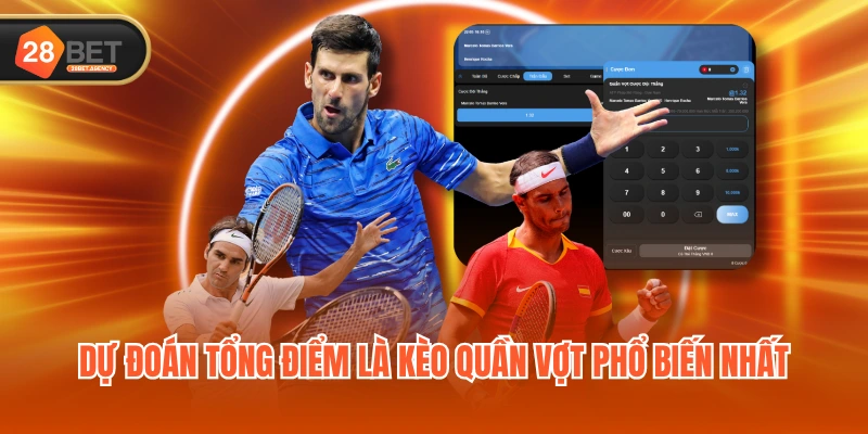 Dự đoán tổng điểm là kèo quần vợt phổ biến nhất