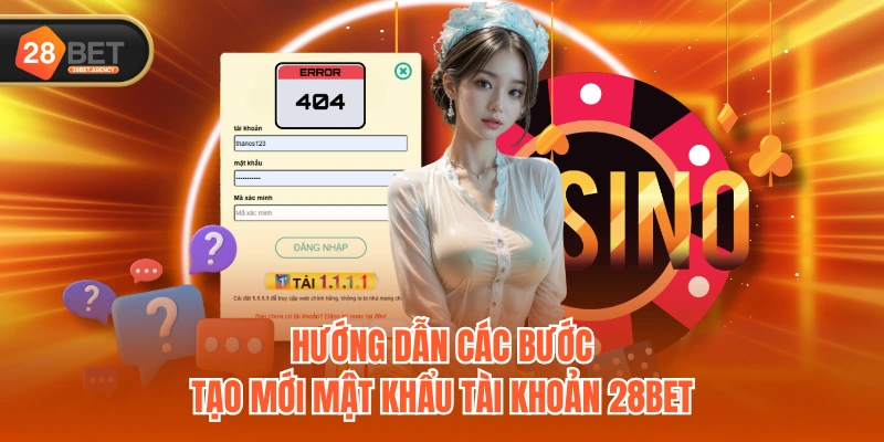 Hướng dẫn các bước tạo mới mật khẩu tài khoản 28BET