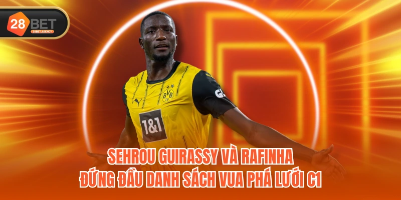 Sehrou Guirassy và Rafinha đứng đầu danh sách vua phá lưới C1