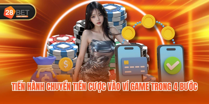 Tiến hành chuyển tiền cược vào ví game trong 4 bước